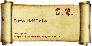 Dura Mária névjegykártya